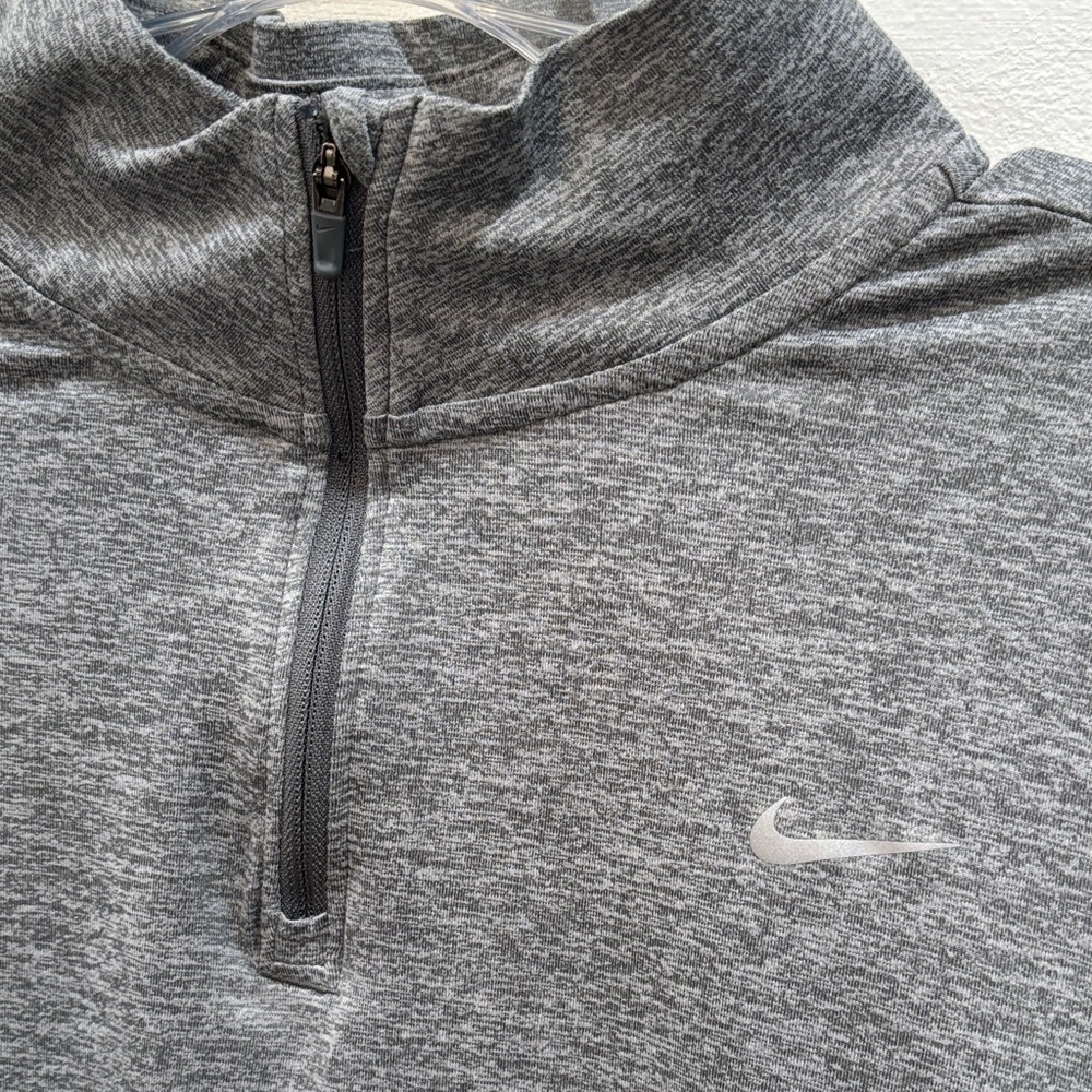 Nike Women's Heather Gray Quarter-Zip Long Sleeve Top - Picture 2 of 5